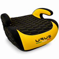 Black Alcantara Backless Car Seat for Kids with Yellow Leather | Lamborghini Urus