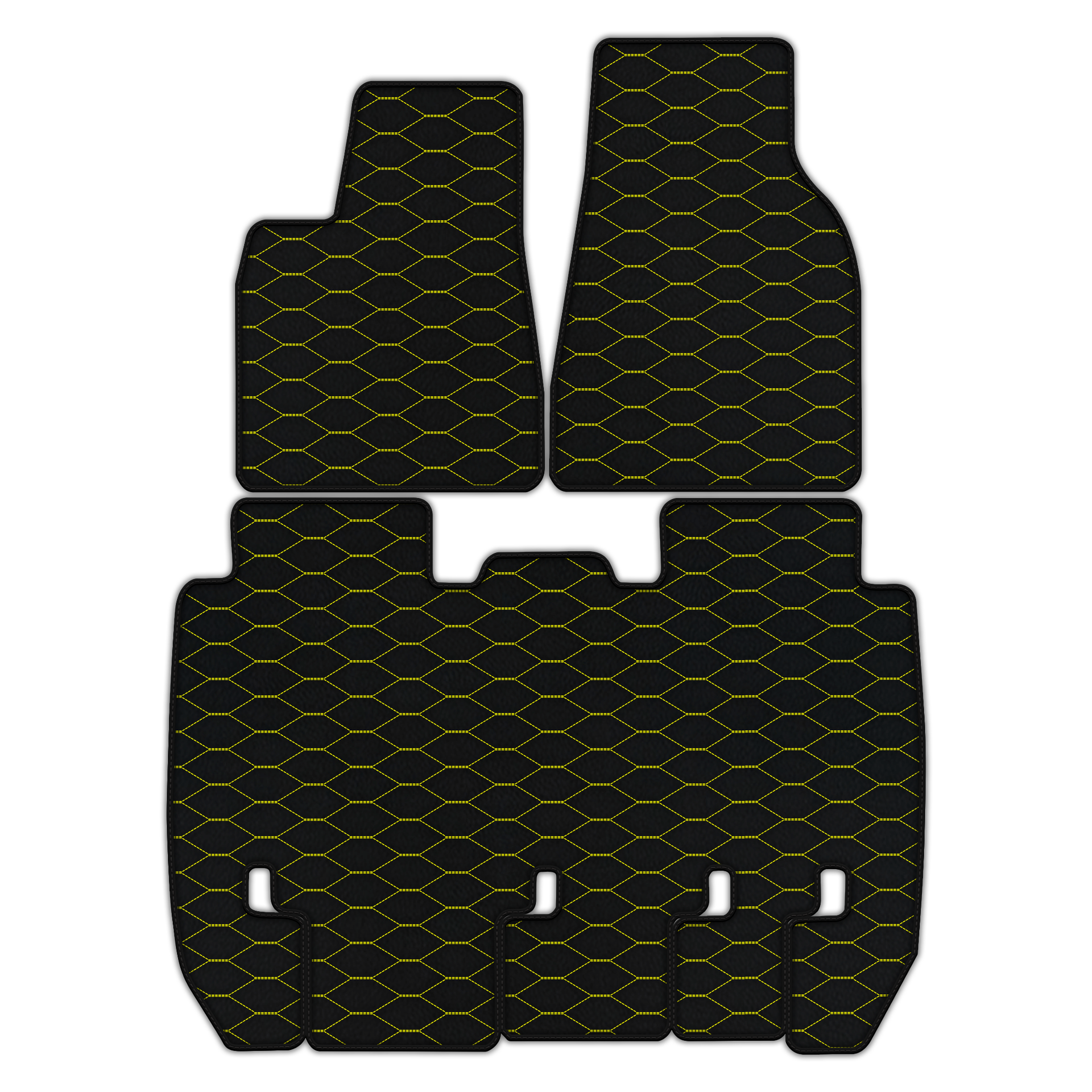 Customizable Leather Floor Mats with Viper Hex Pattern for Tesla Model X - 5 Seats (2016-2025)