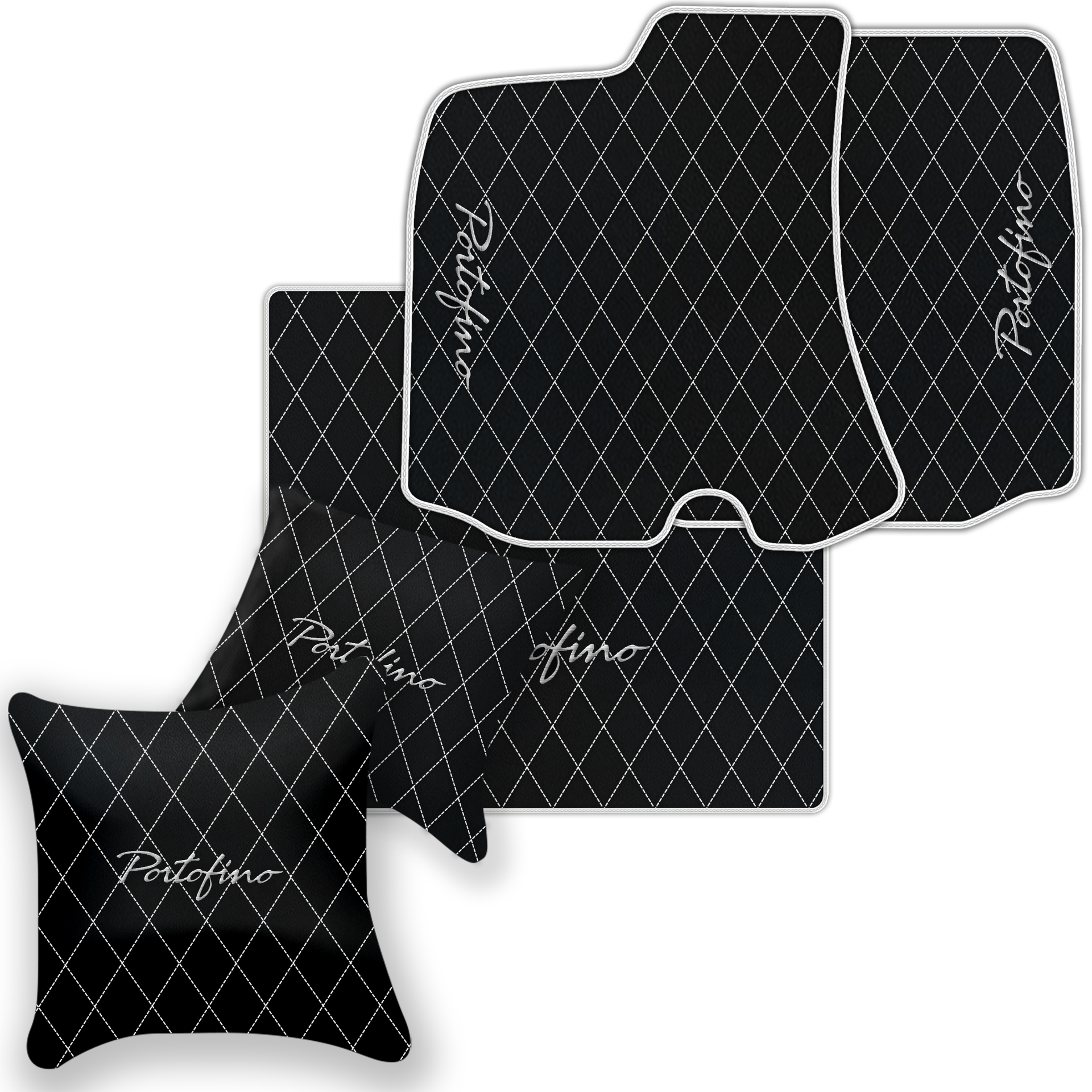 Custom Black Leather Floor Mats for Ferrari 812 Superfast (2018-2023)