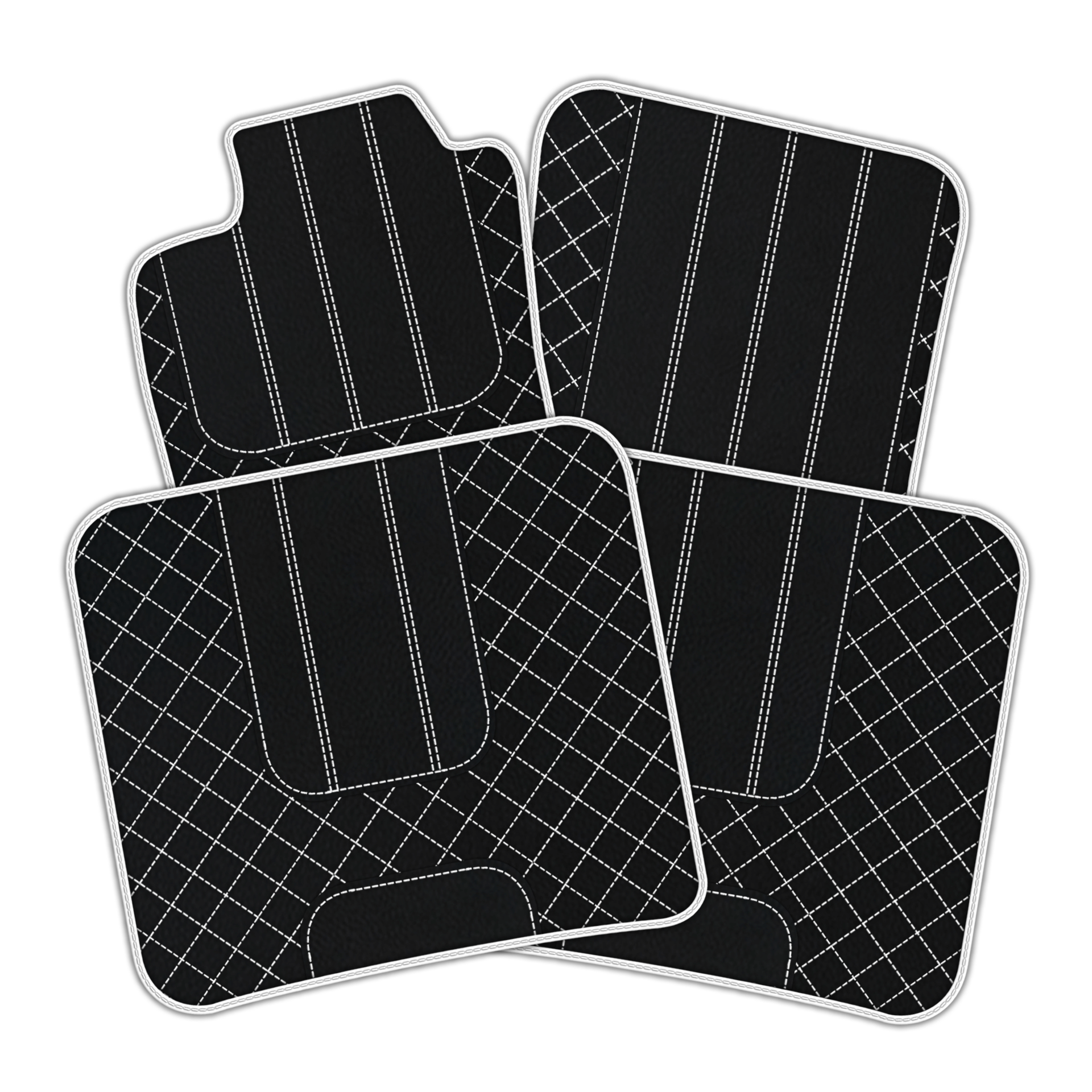 Customizable Leather Floor Mats with Double Diamond Pattern for Bentley Flying Spur (2019-2023) - AutoWin
