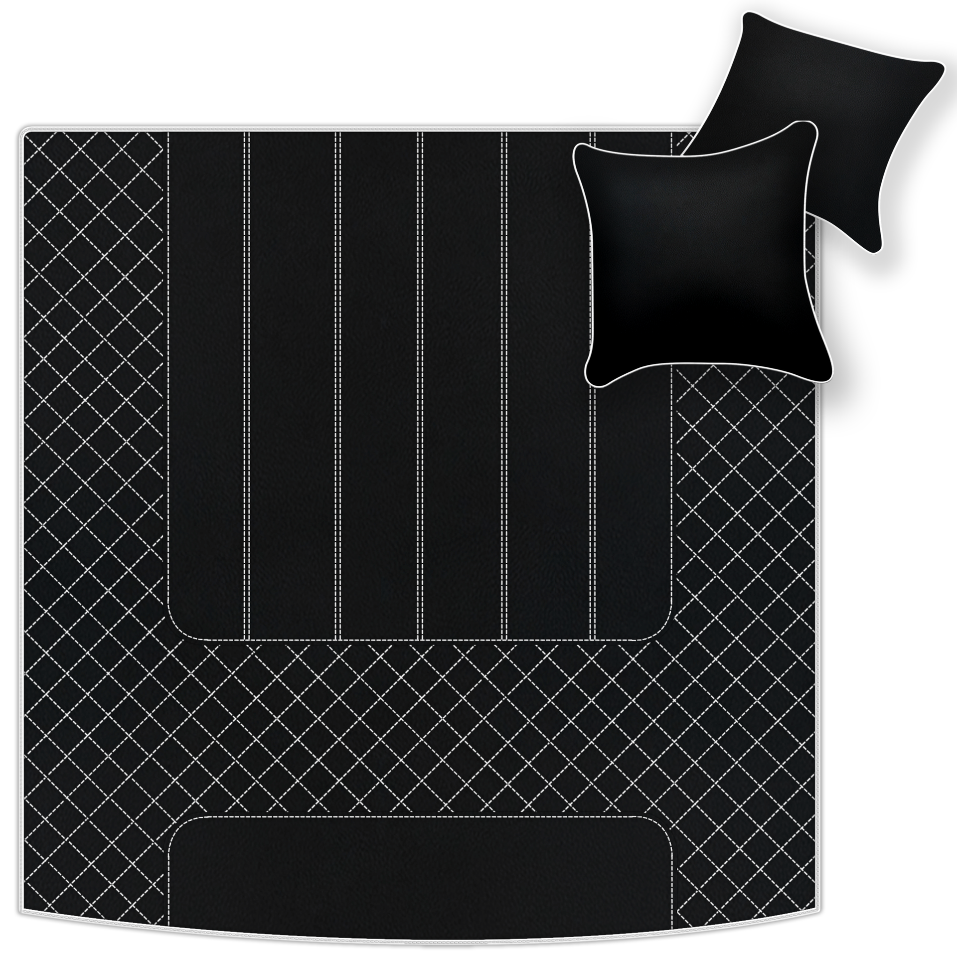 Customizable Leather Floor Mats with Double Diamond Pattern for Bentley Mulsanne (2010-2020) - AutoWin