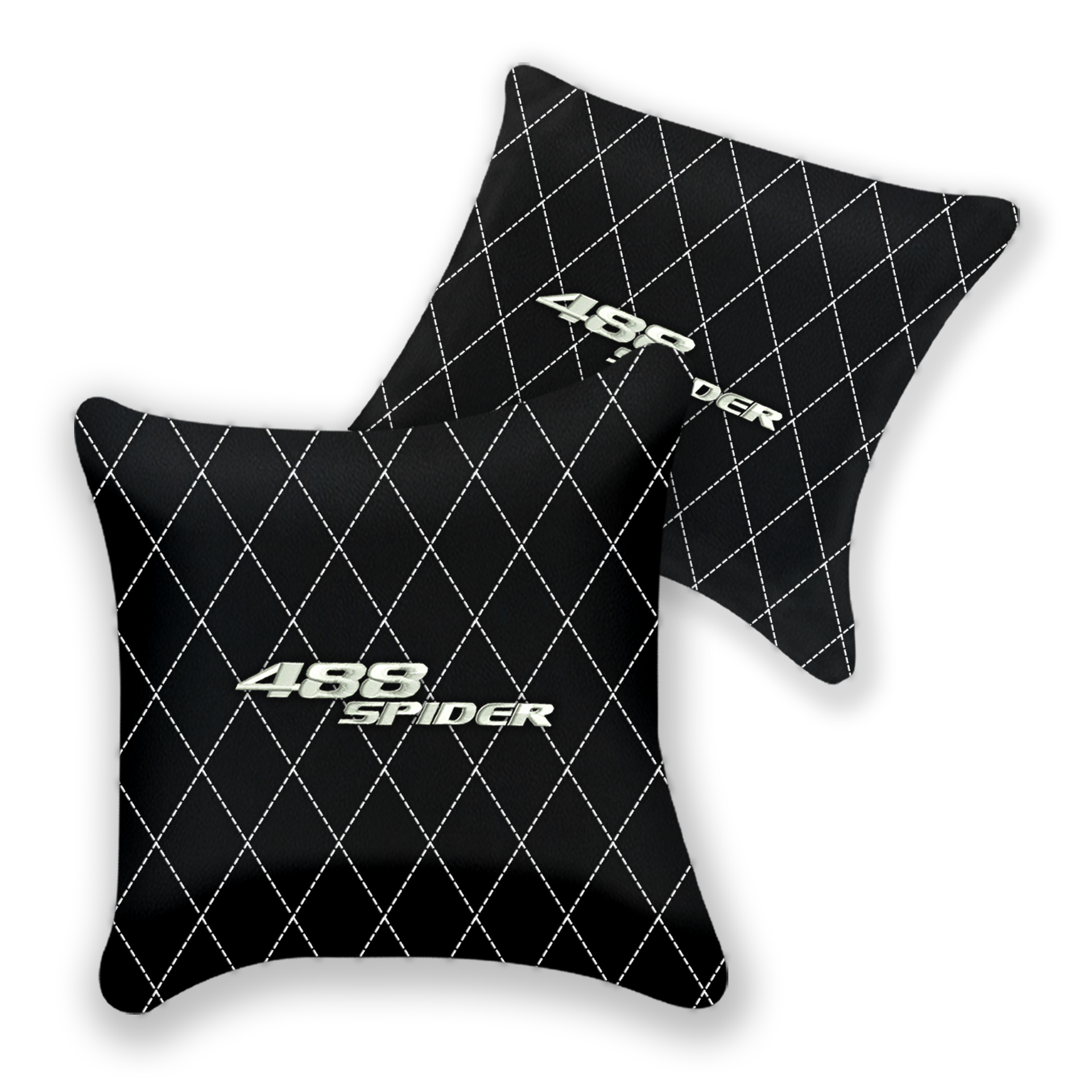 Custom Black Leather Pillows for Ferrari 488 Pista Spider 2019-2021