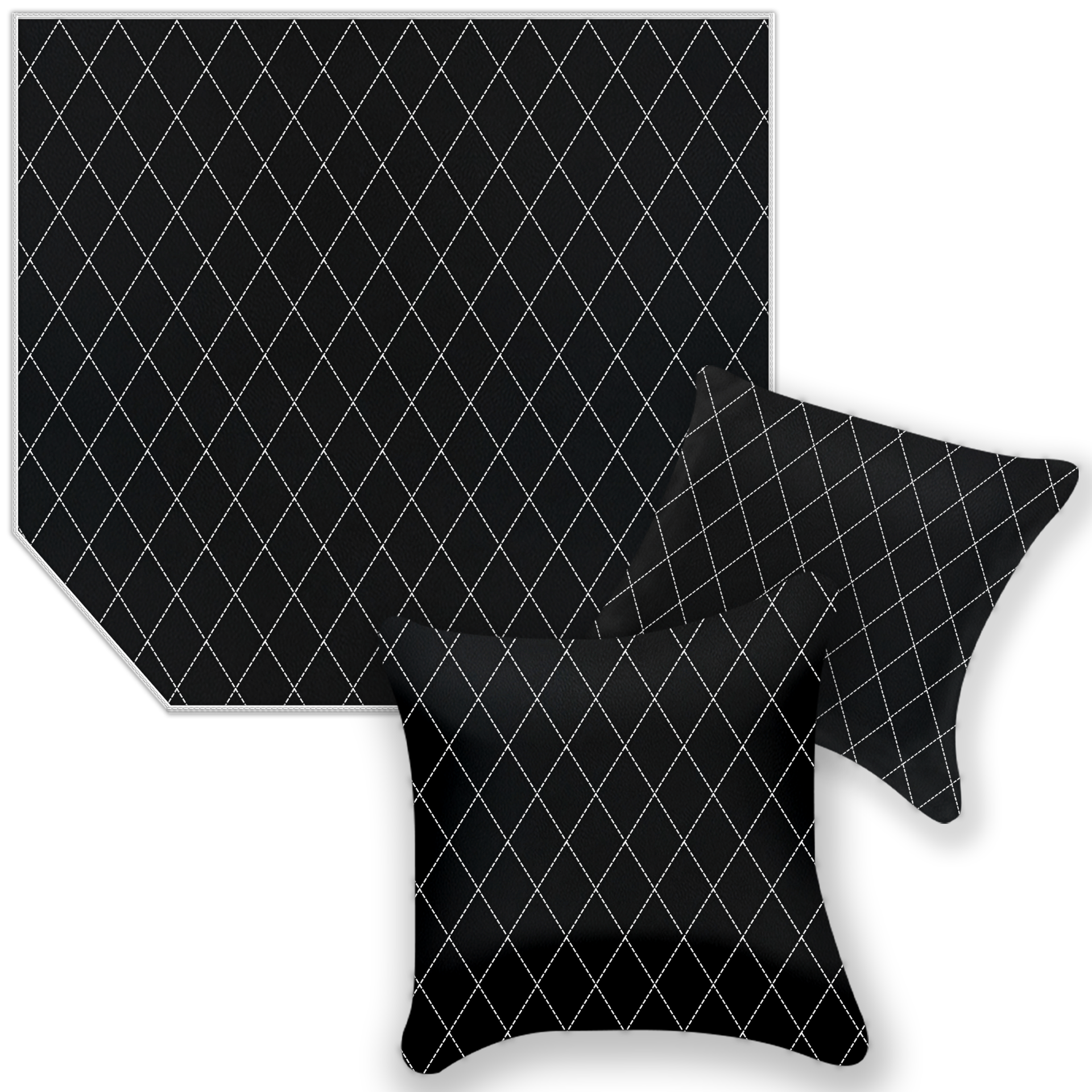 Black Floor Mats For Ferrari 360 Modena 1999-2005 With Red Alcantara Leather - AutoWin