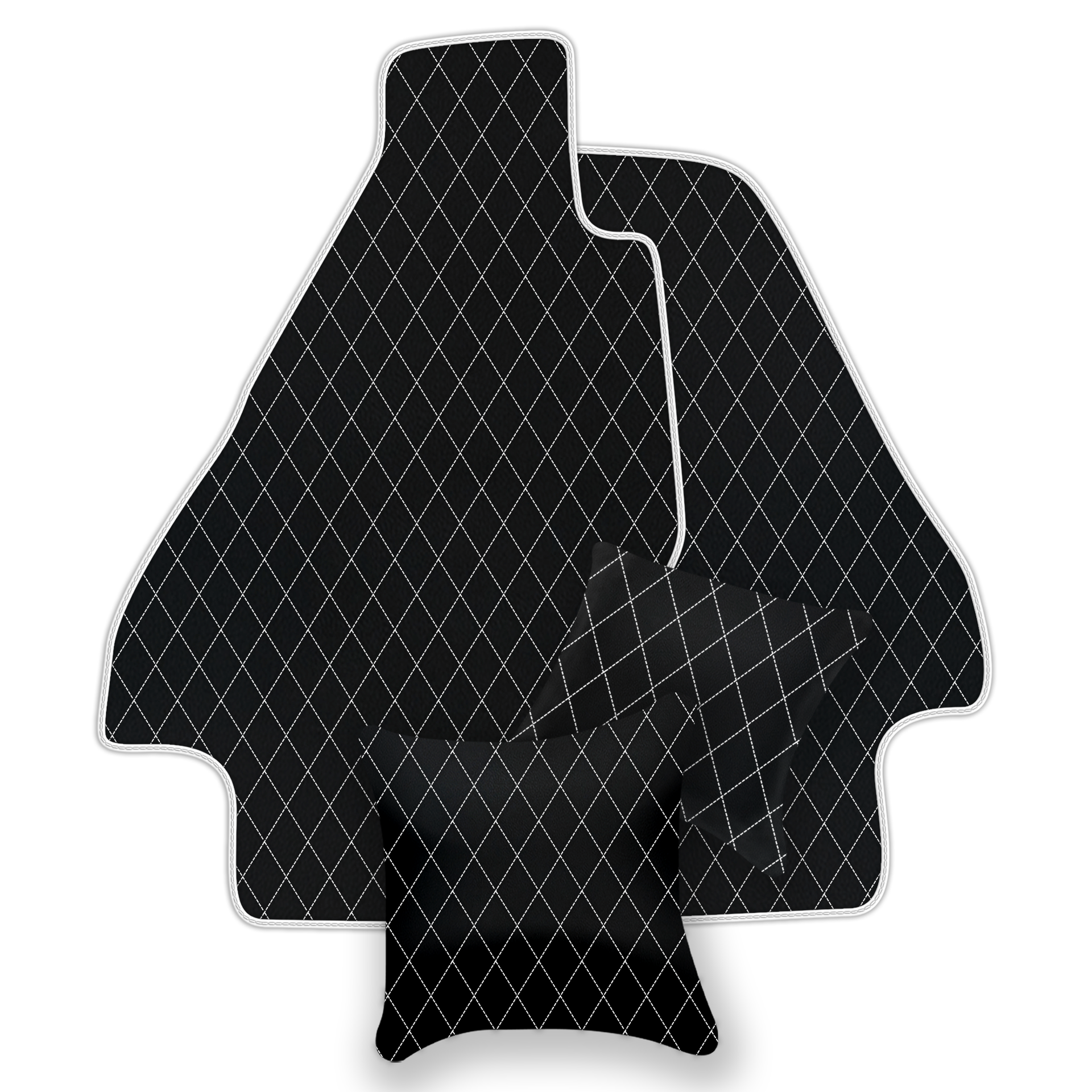 Premium Black Leather Floor Mats for Ferrari Testarossa (1984-1996)