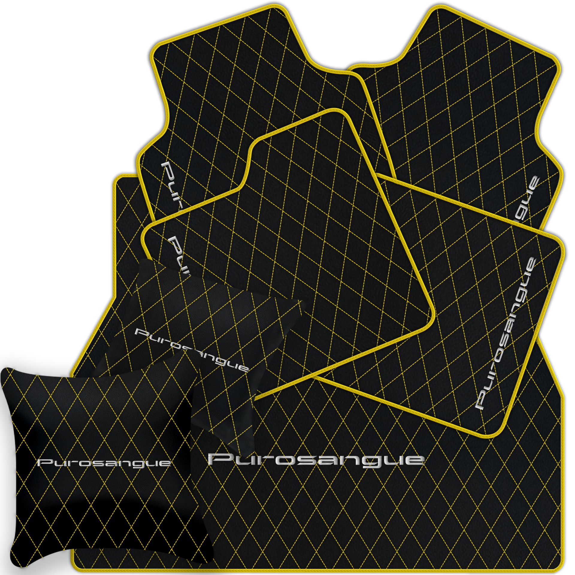 Premium Black Leather Floor Mats for Rolls Royce Shadow (1965-1977)