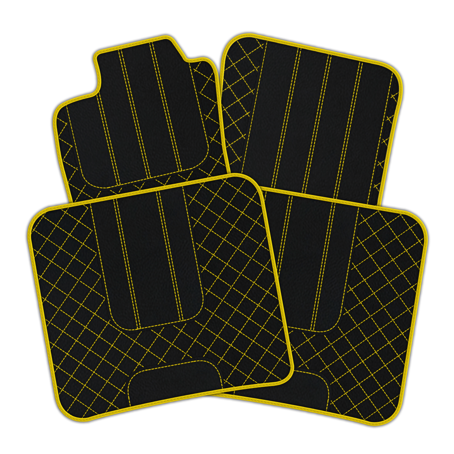 Customizable Leather Floor Mats with Double Diamond Pattern for Bentley Flying Spur (2019-2023) - AutoWin