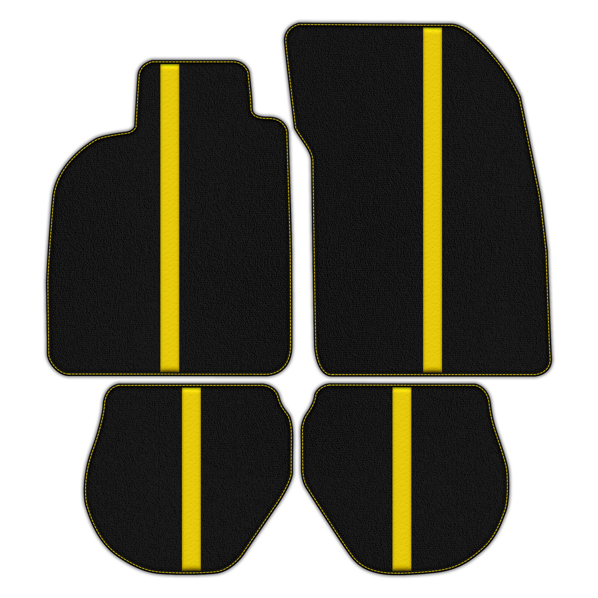 Black Floor Mats with Leather Line for Porsche 911 - 993 (1994-1998) - Various Colors