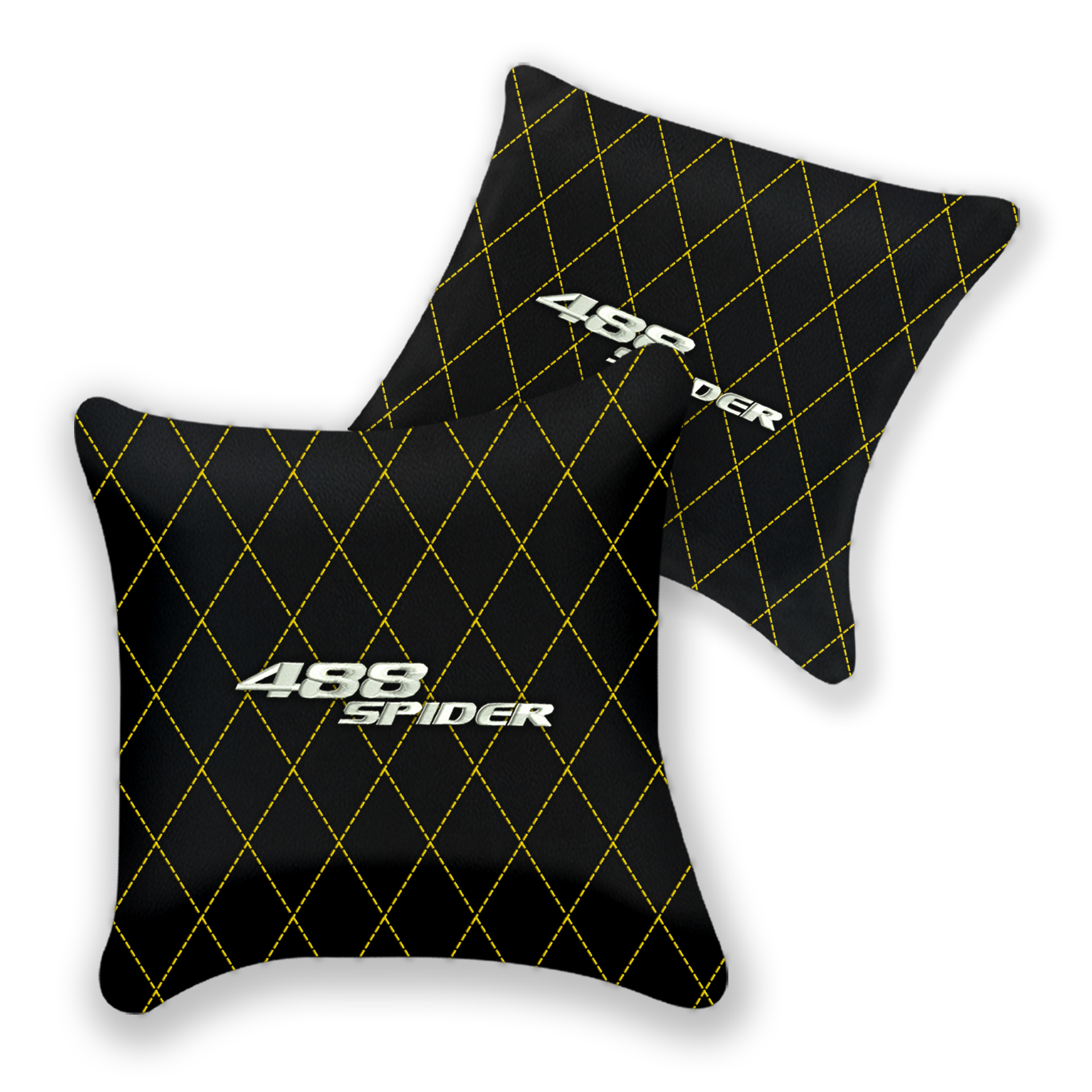 Custom Black Leather Pillows for Ferrari 488 Pista Spider 2019-2021
