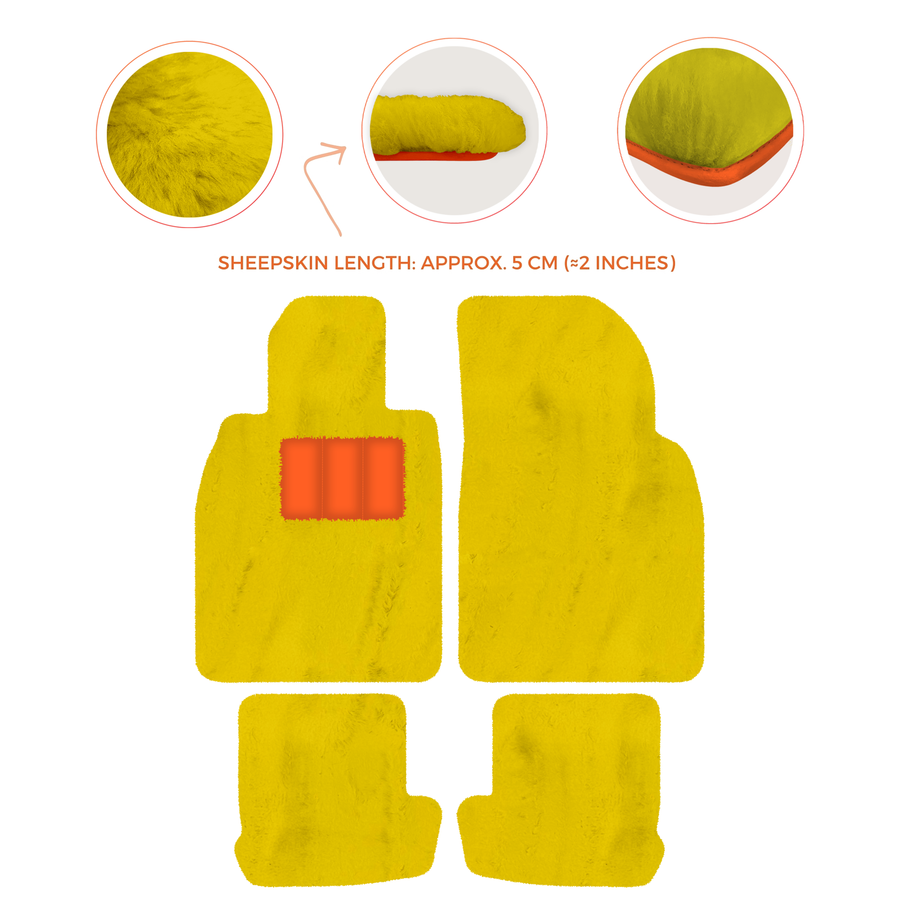 Premium Quality Sheepskin Floor Mats for Porsche 924 (1976-1988)