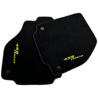 Alcantara Black Floor Mats For Ferrari 458 Italia (2009-2015) Yellow - AutoWin
