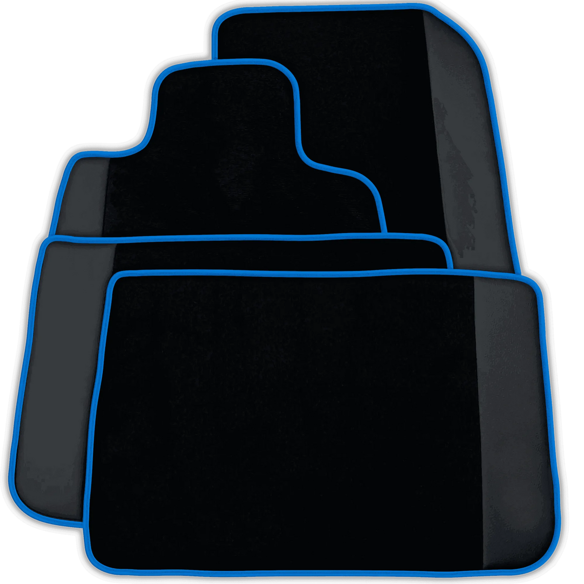 AutoWin Black Floor Mats for Rolls Royce Phantom Sedan (2003-2016) with Leather | Various Trim Colors