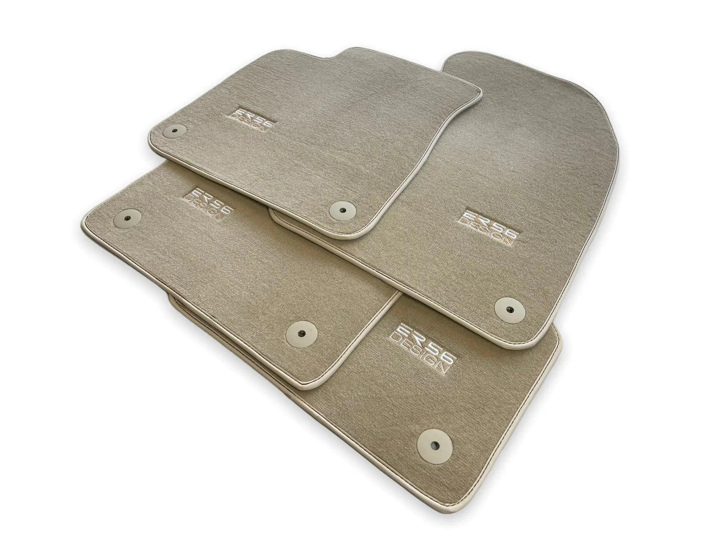 Beige Floor Mats for Audi A4 - B9 Sedan (2018-2019) | ER56 Design - AutoWin