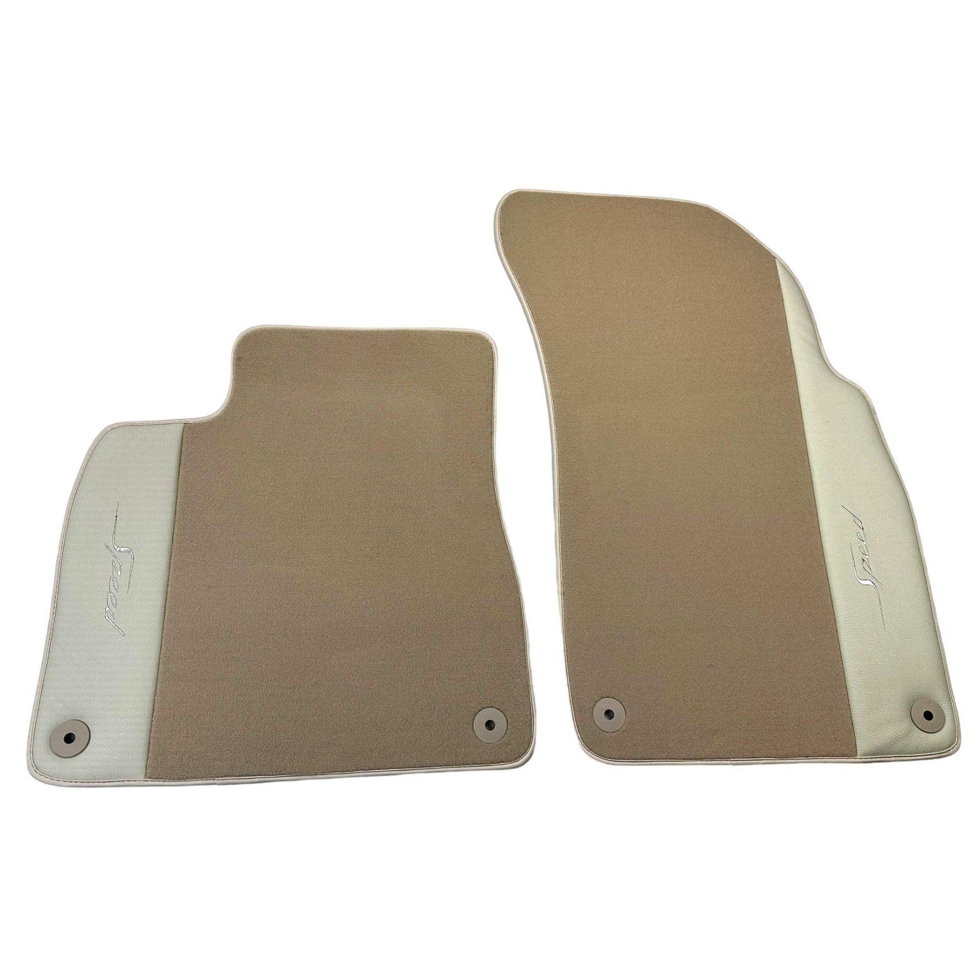 Beige Floor Mats for Bentley Bentayga (2015-2023) with Leather - AutoWin