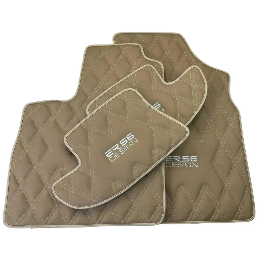 Beige Floor Mats for Bentley Continental GTC (2011–2018) with Leather | ER56 Design - AutoWin