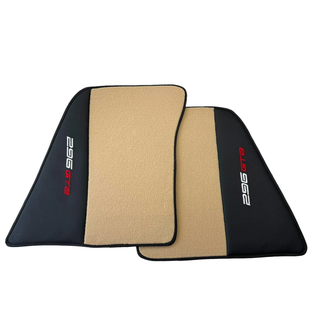 Beige Floor Mats for Ferrari 296 GTB (2022-2027) with Leather - AutoWin