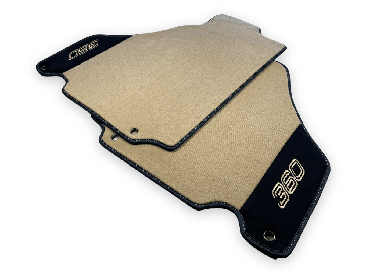 Beige Floor Mats For Ferrari 360 Modena 1999-2005 With Alcantara Leather - AutoWin