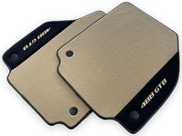 Beige Floor Mats For Ferrari 488 GTB 2016-2022 Carpets With Alcantara Leather - AutoWin