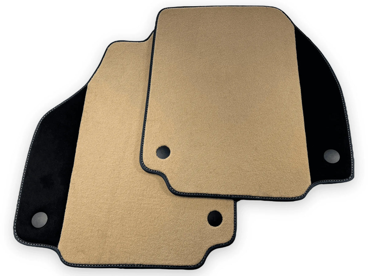 Beige Floor Mats For Ferrari 488 Spider 2015-2022 With Alcantara Leather - AutoWin