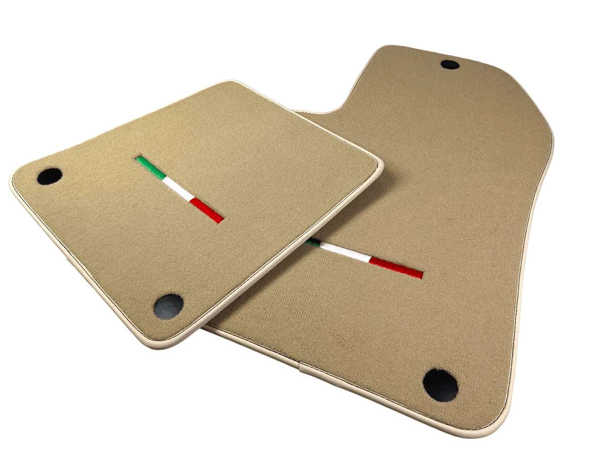 Beige Floor Mats For Ferrari 612 Scaglietti 2005-2011 Italian Edition - AutoWin