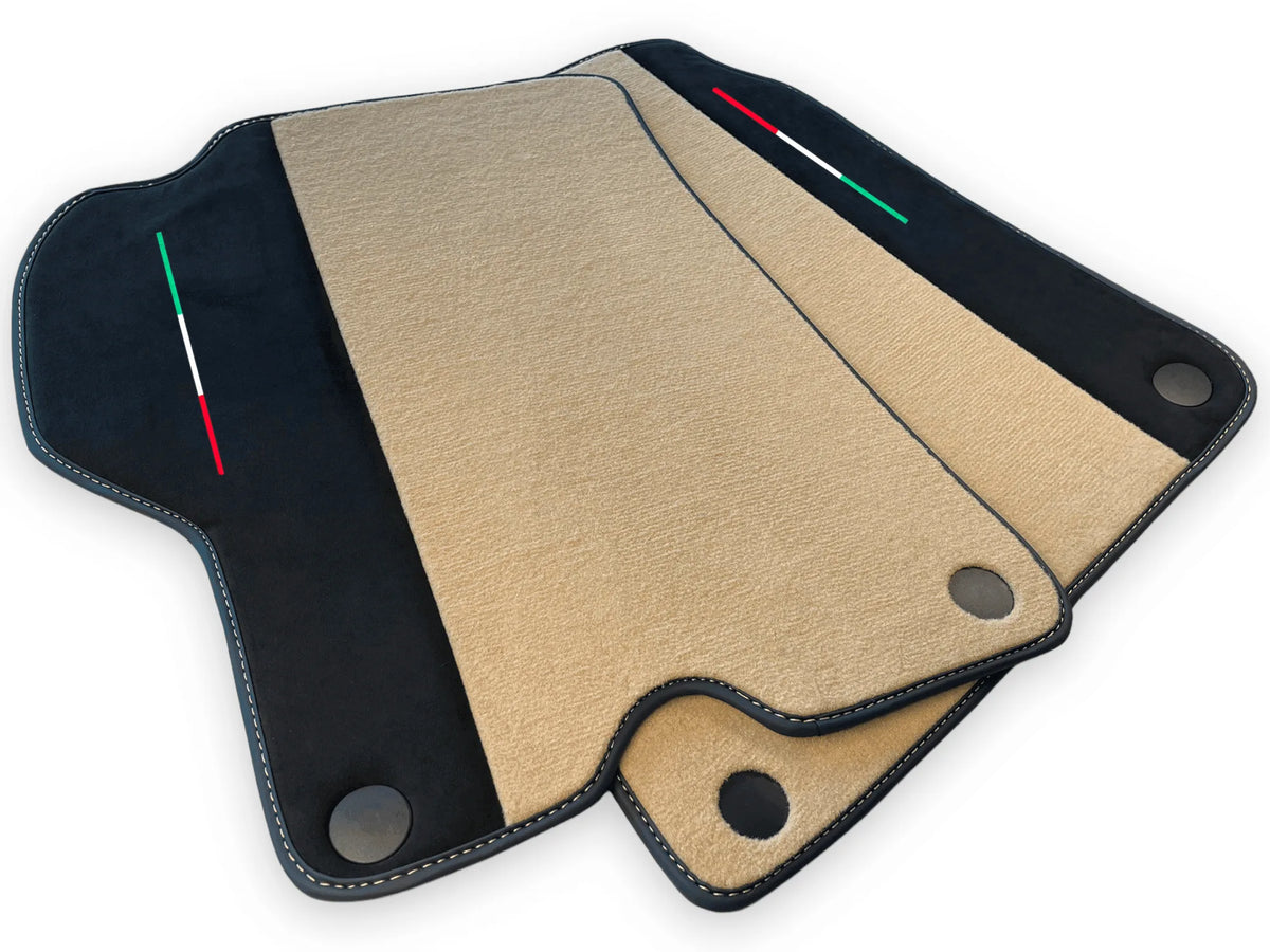 Beige Floor Mats For Ferrari California 2008-2014 With Alcantara - AutoWin