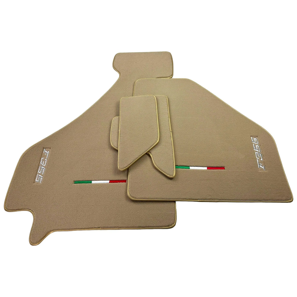 Beige Floor Mats For Ferrari F355 1994-1999 | Golden Color Trim - AutoWin