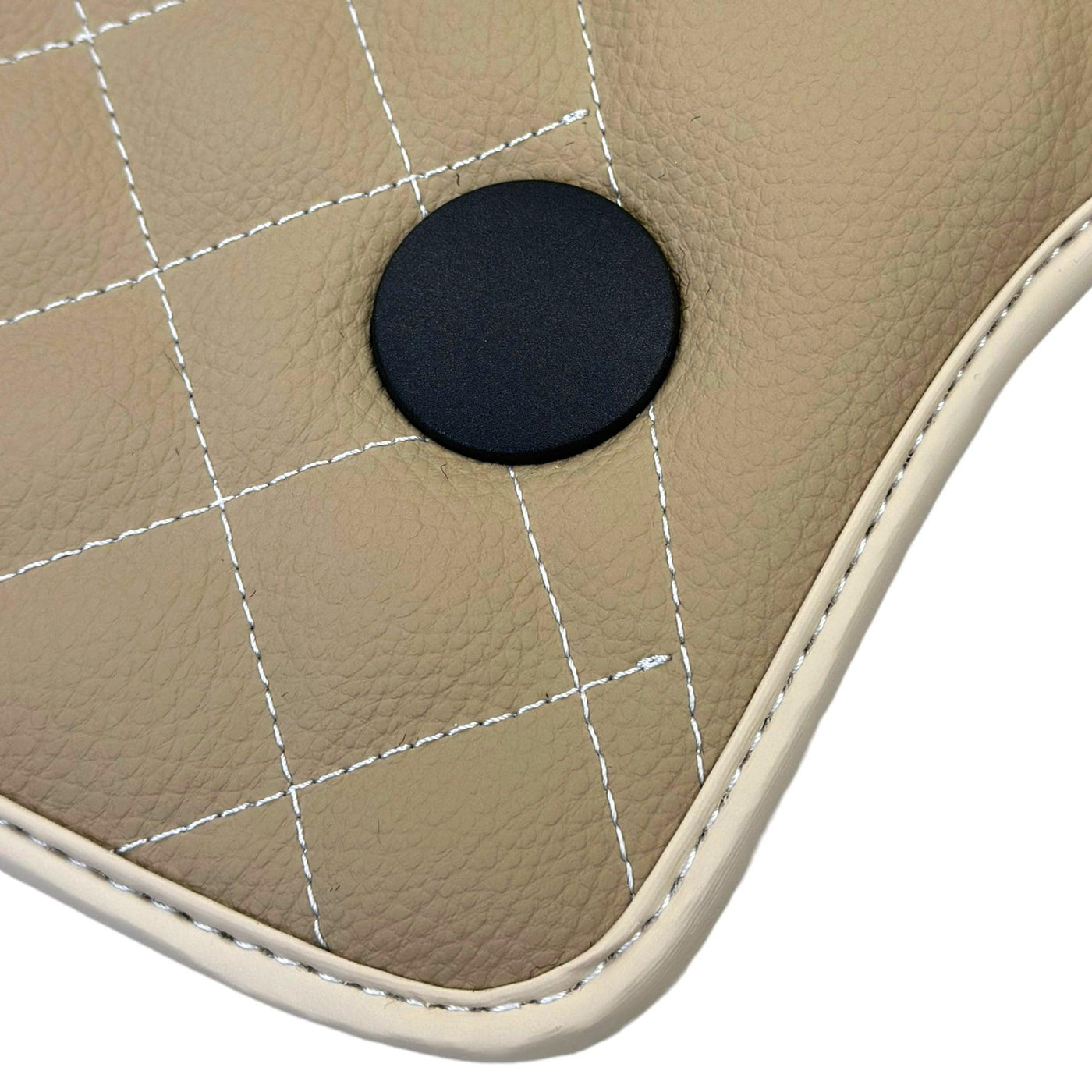 Beige Leather Floor Mats for Mercedes-Benz W463 (2008-2018) ER56 Design - AutoWin