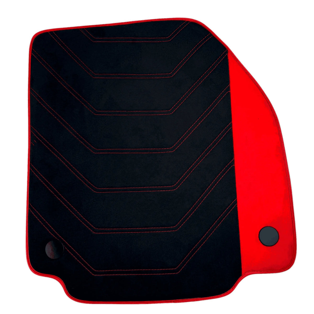 Black Alcantara Floor Mats for Ferrari 458 Spider (2012-2015) with Red Alcantara Accents