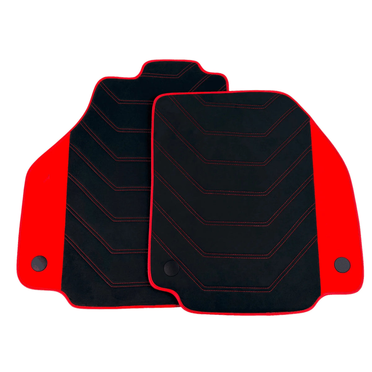 Black Alcantara Floor Mats for Ferrari 458 Spider (2012-2015) with Red Alcantara Accents