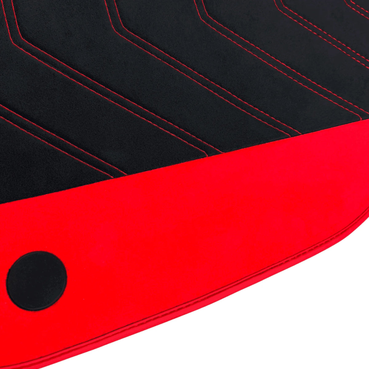 Black Alcantara Floor Mats for Ferrari 488 GTB (2016-2022) with Red Alcantara Accents