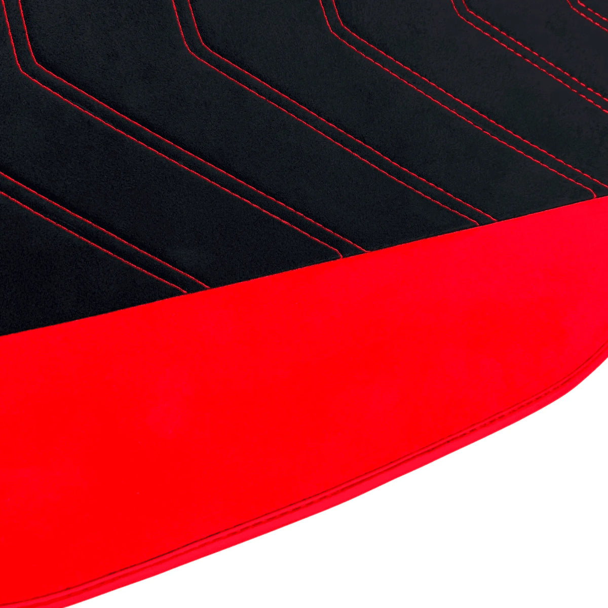 Black Alcantara Floor Mats for Ferrari 488 Pista Spider (2019-2021) with Red Alcantara Accents