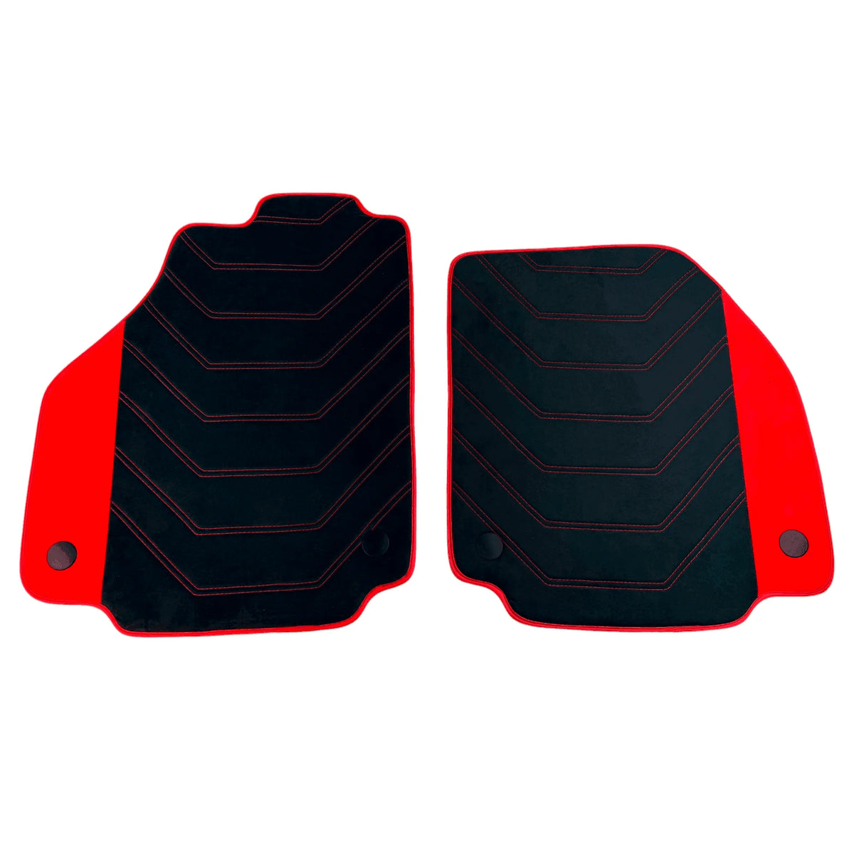 Black Alcantara Floor Mats for Ferrari F8 Spider (2019-2023) with Red Alcantara Accents
