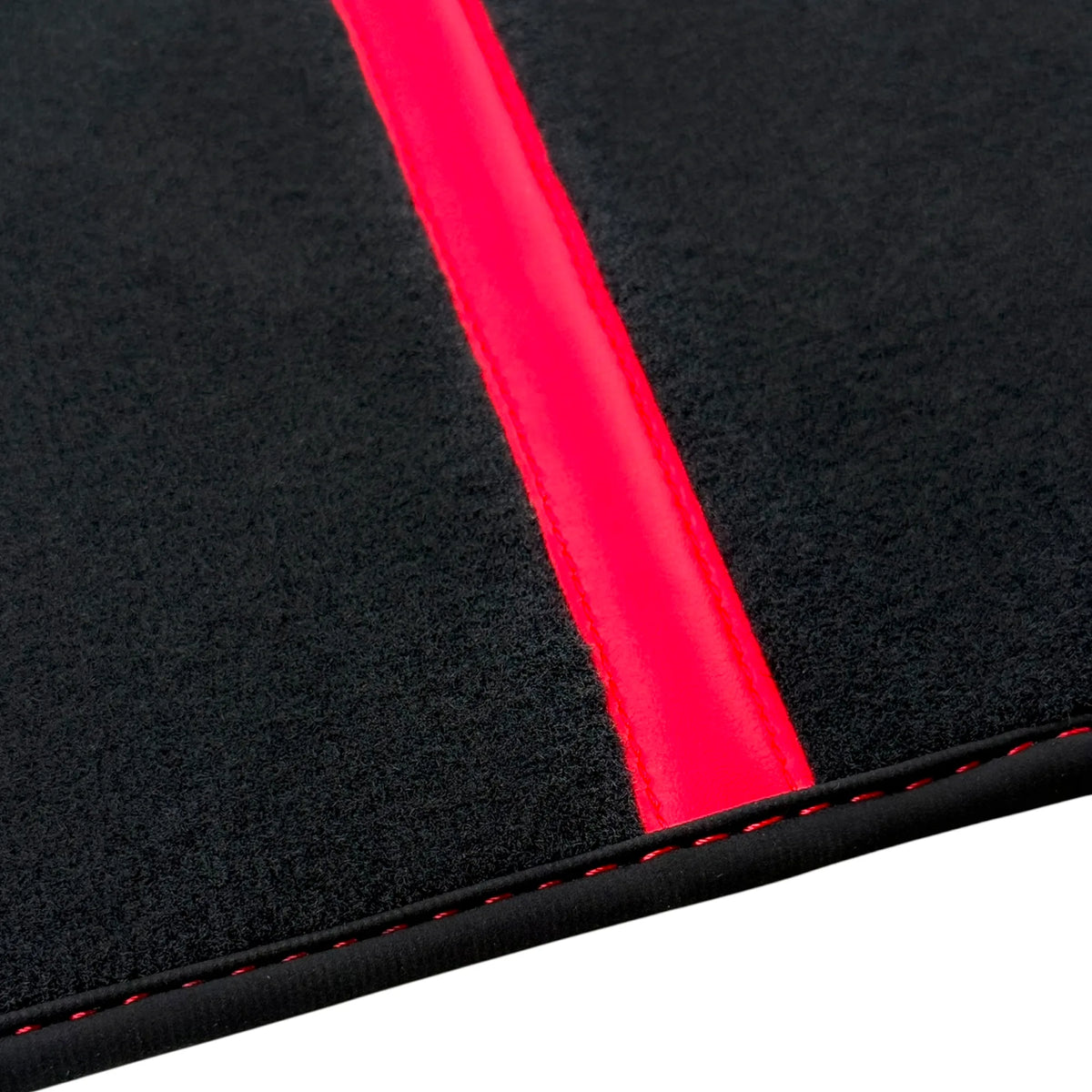 Black Car Floor Mats with Leather Line for Ferrari F8 Tributo (2019-2023) | Various Colors