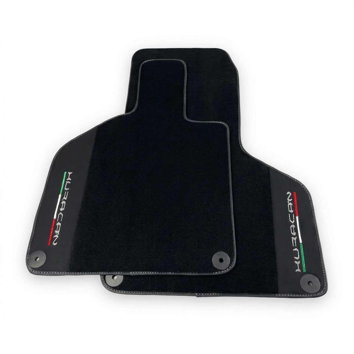 Black Carpet Floor Mats for Lamborghini Huracan with Alcantara Leather - AutoWin