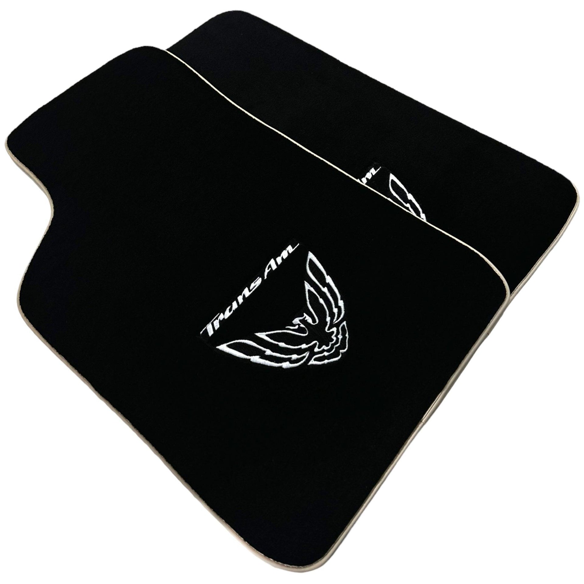 Black Floor Mats Beige Trim for Pontiac FireBird (1970-1981) Trans Am - AutoWin