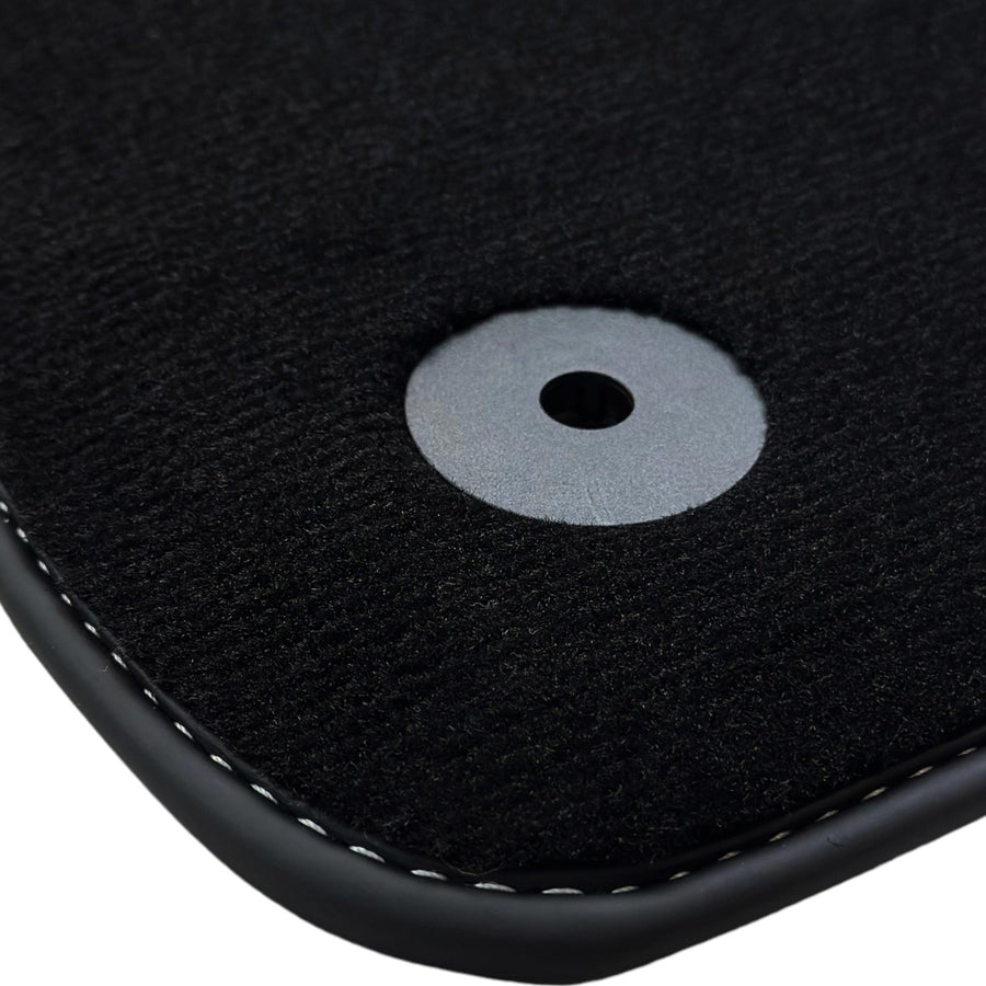 Black Floor Mats for A4 - B9 Avant (2019-2023) | "NO STEPS" Fluorescent Logo - AutoWin