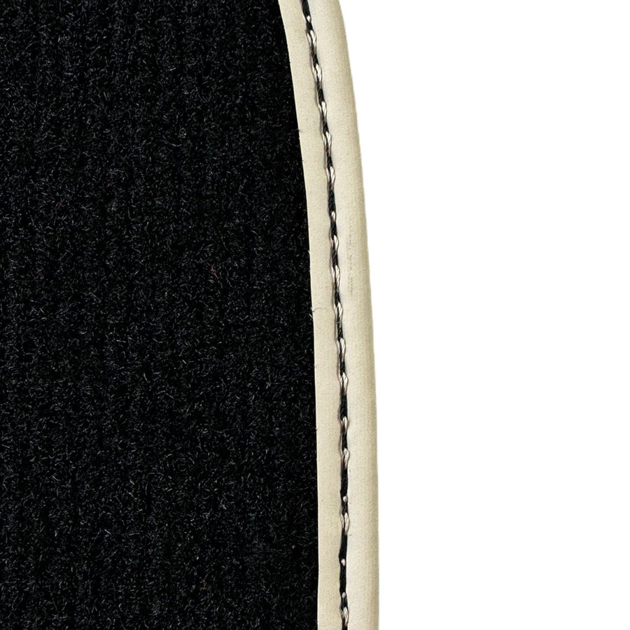 Black Floor Mats For Audi A6 - C8 Sedan (2018-2023) Beige Trim - AutoWin
