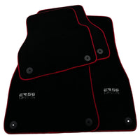 Black Floor Mats For Audi A6 - C8 Sedan (2018-2023) ER56 Design with Red Trim - AutoWin