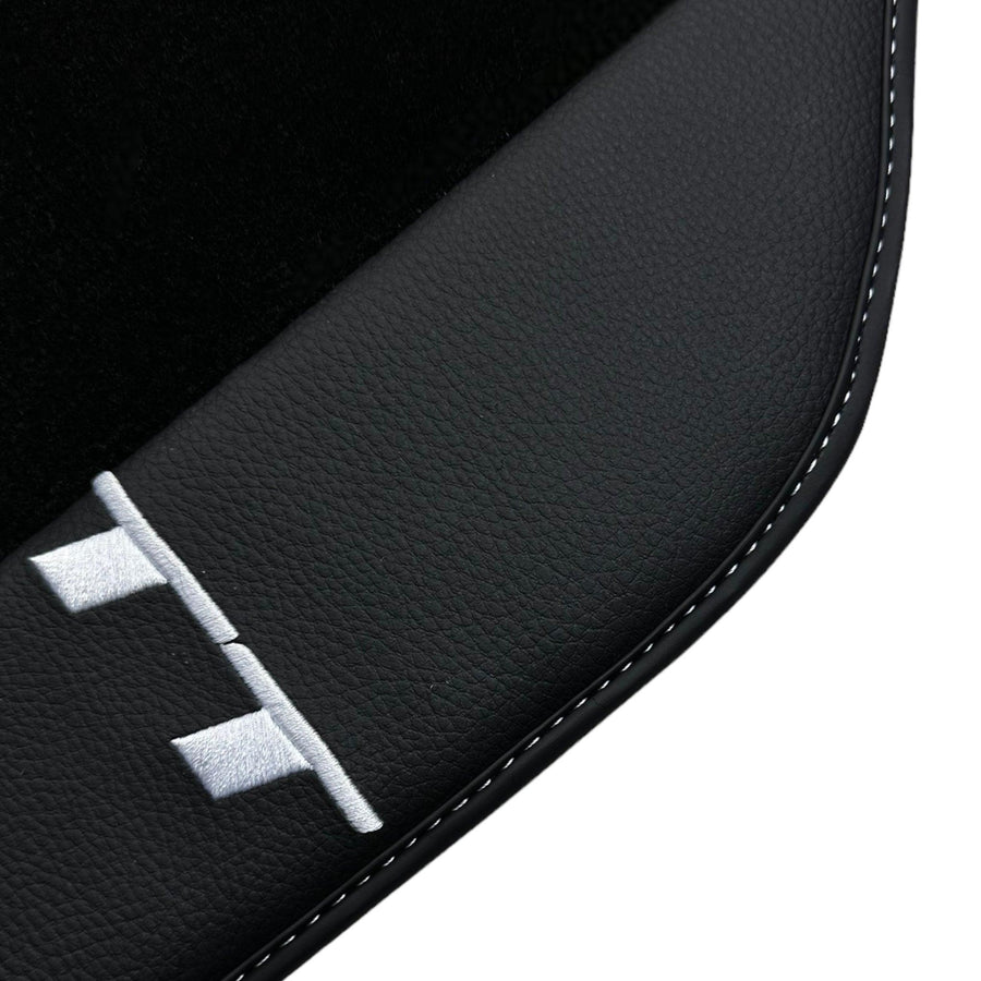 Black Floor Mats for Audi TT MK1 Coupe (1998-2006) with Leather - AutoWin