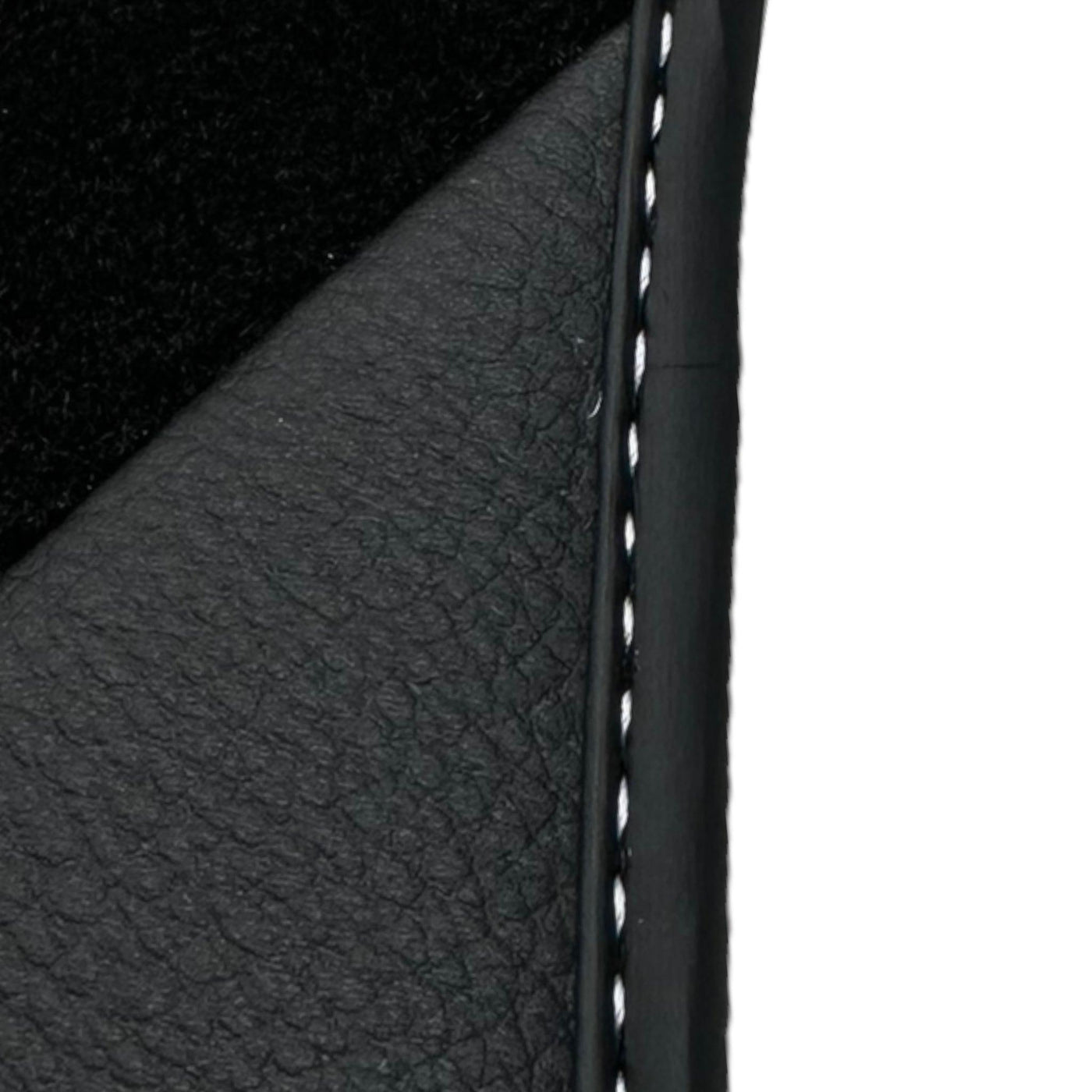 Black Floor Mats for Audi TT MK2 Convertible (2006-2014) with Leather - AutoWin