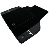 Black Floor Mats for Audi TT MK2 Convertible (2006-2014) with Leather - AutoWin