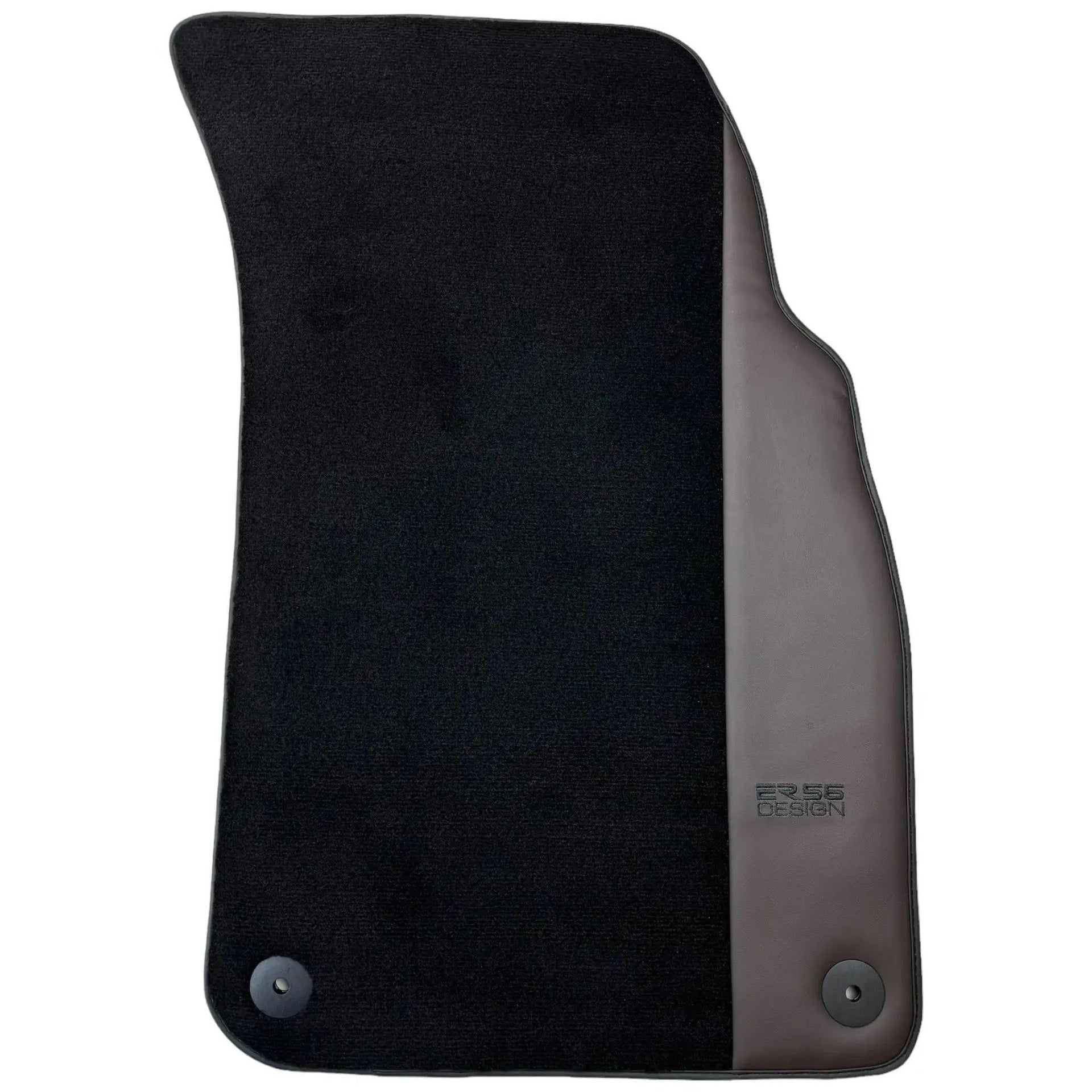 Black Floor Mats for Bentley Bentayga (2015-2023) with Dark Brown Leather | ER56 Design - AutoWin