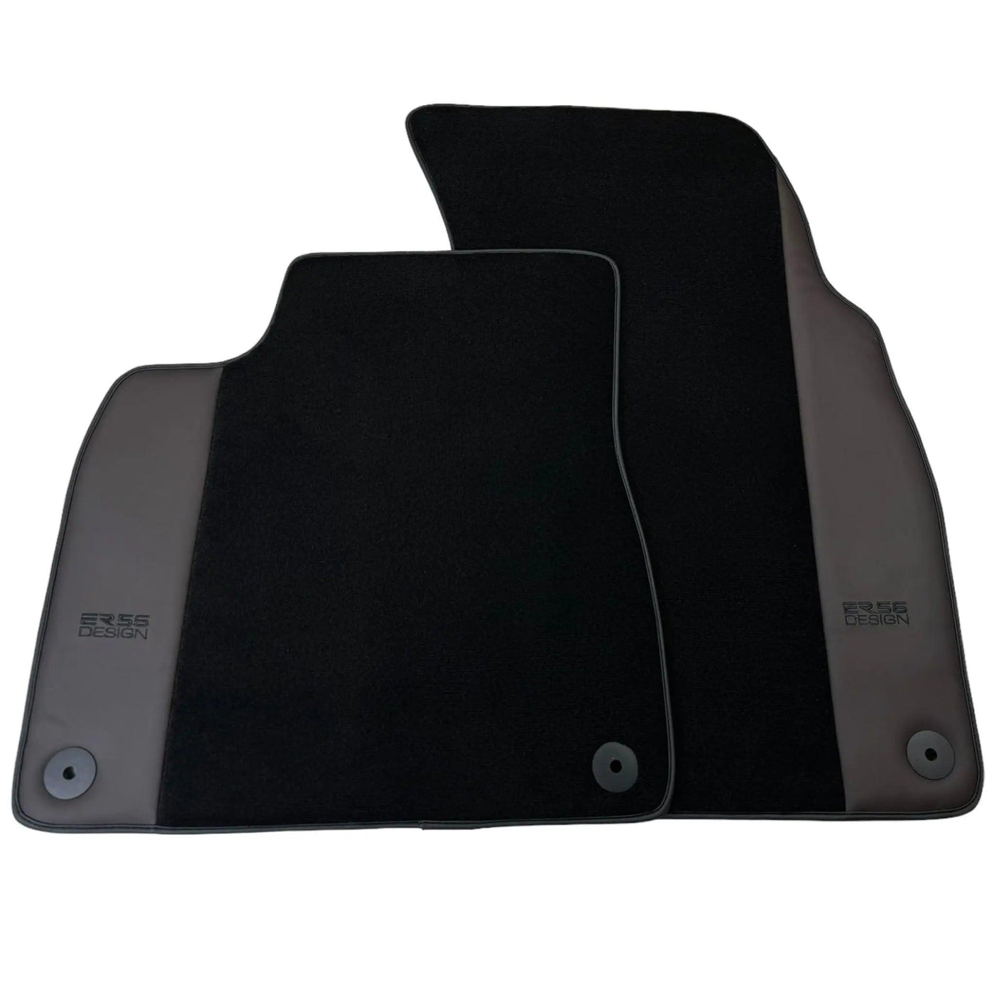 Black Floor Mats for Bentley Bentayga (2015-2023) with Dark Brown Leather | ER56 Design - AutoWin