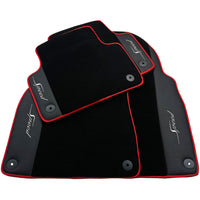 Black Floor Mats for Bentley Bentayga (2015-2023) with Leather | Red Trim - AutoWin