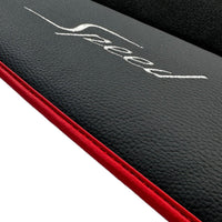 Black Floor Mats for Bentley Bentayga (2015-2023) with Leather | Red Trim - AutoWin
