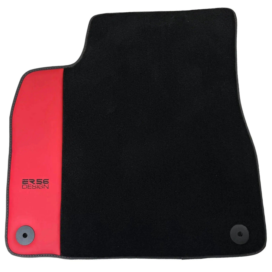 Black Floor Mats for Bentley Bentayga (2015-2023) with Red Leather | ER56 Design - AutoWin