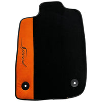Black Floor Mats For Bentley Continental Continental GTC (2018-2023) with Orange Alcantara Leather - AutoWin