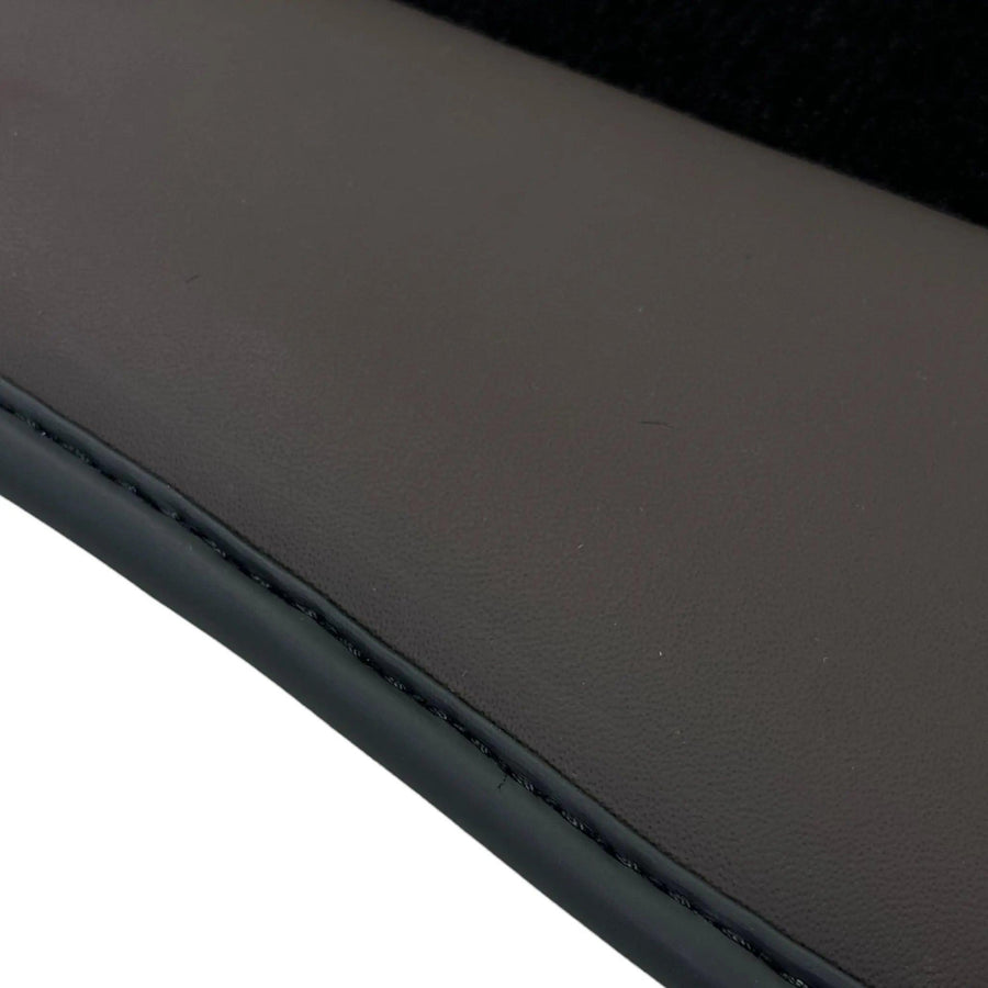 Black Floor Mats for Bentley Continental GT (2003–2011) with Dark Brown Leather | ER56 Design - AutoWin
