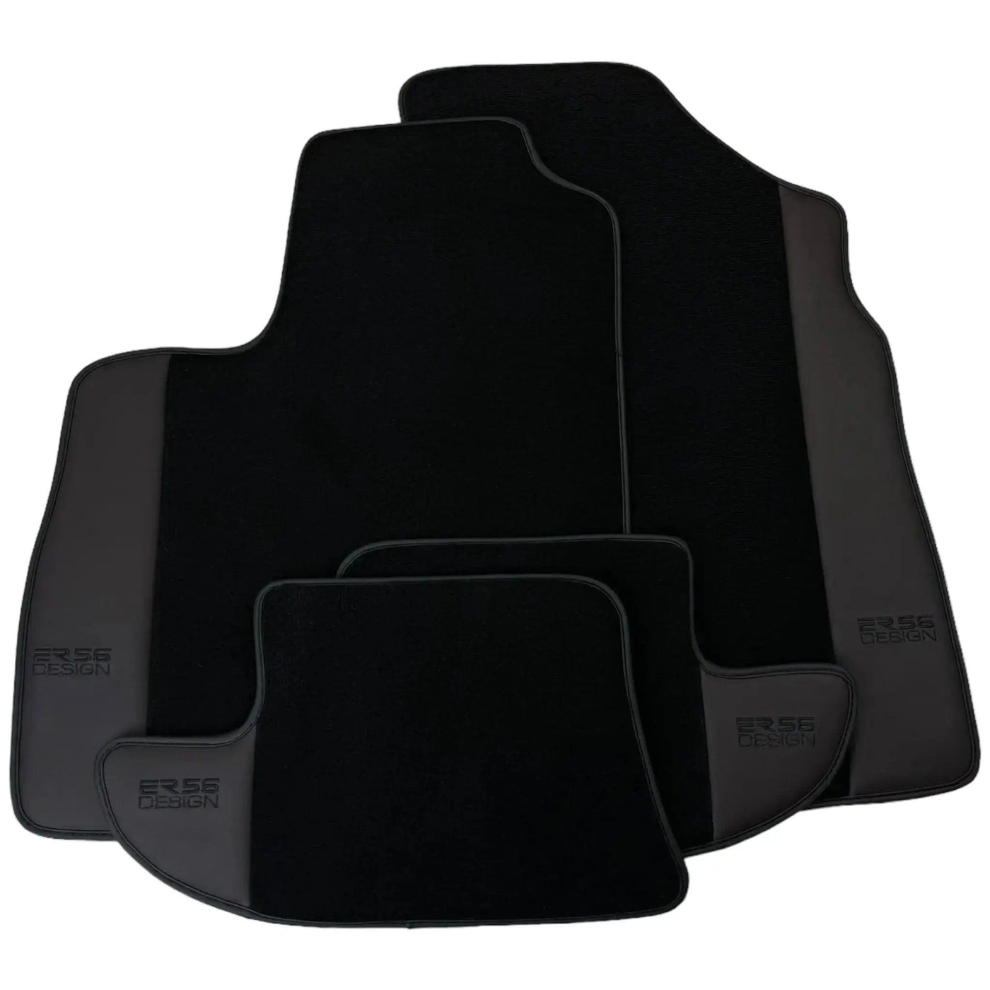 Black Floor Mats for Bentley Continental GT (2011–2018) with Dark Brown Leather | ER56 Design - AutoWin