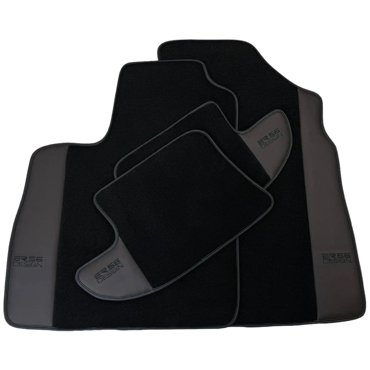 Black Floor Mats for Bentley Continental GT (2011–2018) with Dark Brown Leather | ER56 Design - AutoWin