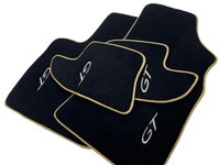 Black Floor Mats For Bentley Continental GT (2011–2018) With Gold Color Trim - AutoWin